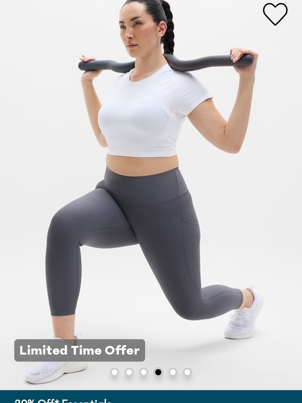 Athleta High-Rise Slate Grey Interval Stash 7/8 Tight Performance Leggings - Picture 4 of 7